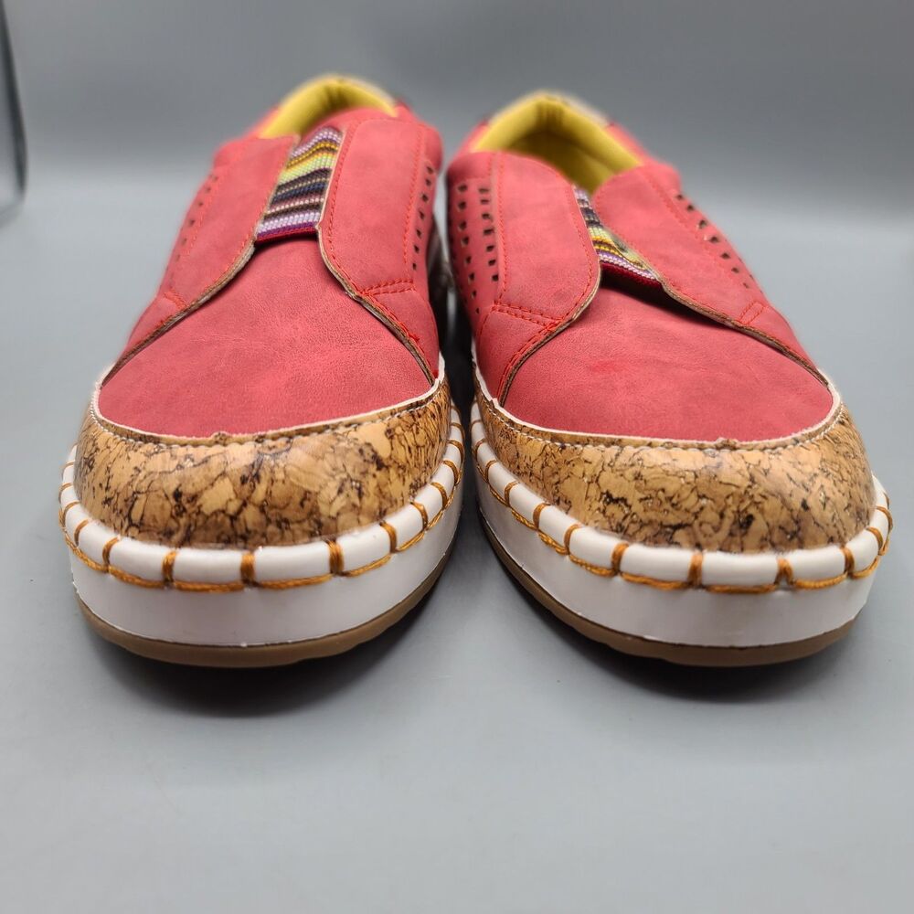 Womens Slip On Pumps Trainers Loafers Ladies Sneaker Casual Flat Soft Shoes 9.5? - Picture 12 of 13